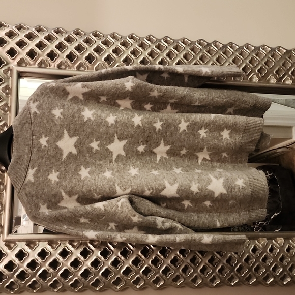 Cardigan Grey with White Stars S/M - Picture 6 of 8